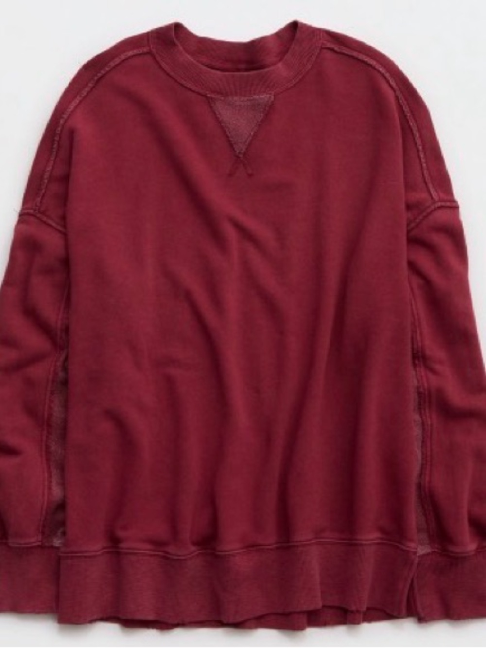 Aerie Big Chill Crew Sweatshirt in Cherry Tart